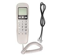 Vikye Corded Telephone, Small Wired Landline Phone, Flash Redial, LCD Display, Telephones for Seniors, White