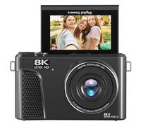 Vikye Digital Camera, 8K 88MP Digital Point and Shoot Camera with 18X Zoom Anti Shake, Autofocus with 3 Inch 180° Flip Screen (Black)