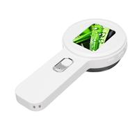 Vikye Digital Microscope, 200X Handheld Pocket Magnifier with 2 Inch Screen 16 LED Dual Light for Adults Kids Coin and Jewelry Inspection (White)