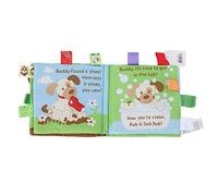 Vikye Early Educational Book Cute Animal Learning Rattle Infant Cloth Toy for Hand-Brain Training, Baby's Attention (Puppy Pattern)