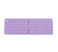 Vikye Foldable Bluetooth Keyboard, BT Folding Wireless Portable Keyboard, 67 Keys USB Rechargeable Magnetic Travel Keyboards (Purple)