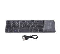 Vikye Foldable Bluetooth Keyboard, Portable Bluetooth Keyboard with Touchpad, Rechargeable Full Size Ultra Slim Pocket Folding Keyboards (Gray)