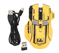 Vikye Gaming Mouse, 2.4G Wireless Wired Bluetooth 3 Mode PC Gaming Mouse with 11 RGB Lights, 5 Adjustable DPI Game Mouse for for Android for iOS (Yellow)