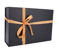 Vikye Gift Box Flip Open Spacious with Magnet Closure for Gifts Presentation Birthday Mother Day 13.78x9.84x4.06in Sturdy Black Color