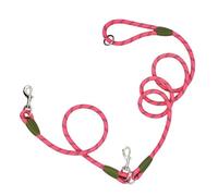 Vikye Hands- Reflective Nylon Dog Leash Adjustable Training Leash for Medium Large Dogs Ideal for Night Walking Black/A One to One (A)