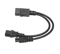 Vikye IEC320 C14 to C13+C5 Splitter Adapter Cable, 10A 250V, Y Splitter Power Plug Cord, Ideal for Connecting Laptop Power Supplies, Flame Retardant PVC, Available in 1ft Length