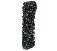 Vikye Mesh Wrap Roll Sparkle Rhinestone Ribbon for Wedding Decoration Beautiful Crystal Blue 1 Yard (Black+Blue AB Color)