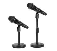 Vikye Microphone Stand, Height Adjustable, Detachable, Black, ABS Plastic & Metal, Weighted Base, Compact, Universal for Recording Studio, Live Broadcast, Karaoke