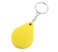Vikye Mini Keycaine Glass Enlargement 10 Times The Portable Folding Rental for Outdoor Reading, Acrylic Metal (Yellow)