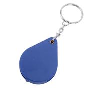 Vikye Mini Keycaine Glass Enlargement 10 Times The Portable Folding Rental for Outdoor Reading, Acrylic Metal (Blue)