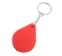 Vikye Mini Keycaine Glass Enlargement 10 Times The Portable Folding Rental for Outdoor Reading, Acrylic Metal (Red)