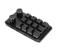 Vikye Mini Keypad, 12 Mechanical Keys 2 Knobs Programming Macro Keypad, Mini Custom Keypad with Programmable Red Switch for PC Gaming Multimedia (Wired USB)