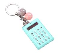 Vikye Mini Portable Cute Cookies Style Key Chain Calculator, Green, 8-Bit Display, Silicone Buttons, Gift for Children & Friends