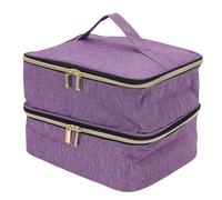 Vikye Nail Polish Organizer Bag, Double Layer Nail Supplies Organizer Case Holds 60 Bottles, Canvas Kit Storage Bag for Manicure Tools