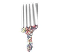 Vikye Professional Hair Pick Comb for Curly Thick Hair Styling, Ergonomic Design, Durable Stainless Steel Material, Ideal for Salon and Home Use (waist flower K4)