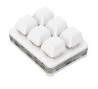 Vikye Programming Macro Keyboard, 6 - Key Small USB Wired RGB Gaming Keyboard with Red Switch, Handed Mechanical Keyboard Fit for Gaming Office (White)