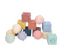 Vikye Soft Building Blocks Baby Sensory Silicone Educational Squeeze Stacking Blocks for Infants and Toddlers, Easy to Clean, Animal and Number Patterns, 15pcs