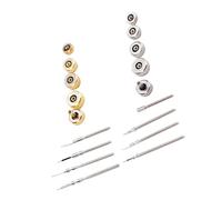 Vikye Stainless Steel Watch Crown Stem Set Accessory Durable Replacement Tools for Watch Repair Enthusiasts 5 Pieces