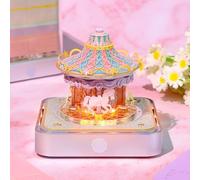 Vikye Time Piece Calendar 2026, 3D DIY Tear Away Artsy Pads, Weekly Calendar with LED Light and Acrylic Box, Carousel Paper Sculpture