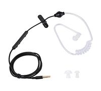 Vikye Wired Headsets, 3.5mm Noise Reduction Air Tube Security Earpiece with Mic, Anti Radiation In ear Headsets Fit for IOS for Android(Black line white tube)