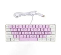 Vikye Wired Keyboard, 61 Keys 60% Plug and Play Mechanical Keyboard, Portable Compact Keyboard with RGB Backlit Fit for Windows PC Laptop (White Purple)