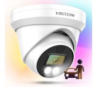 VIKYLIN 6MP Full Color PoE IP Camera with F1.0 Aperture, Two-Way Audio, AI Human/Vehicle Detection, Turret Outdoor Security Camera, 2.8mm Lens, WDR, IP67, SD Card Slot 256GB