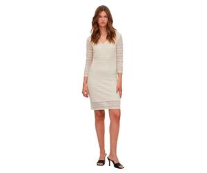 Vila Chikka Lace Long Sleeve Dress Beige XL Woman