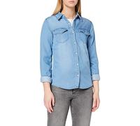 Vila Clothes Women's Vibista Denim Shirt-noos Blouse, Blue (Medium Wash: Clean), 40 (Manufacturer Size: Large)