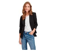 VILA CLOTHES Women's VIHER 3/4 NEW BLAZER-NOOS Blazer, Black, 38 (Manufacturer size: Medium)