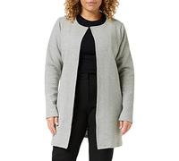 VILA CLOTHES Women's VINAJA NEW LONG JACKET - NOOS Blazer, Grey (Light Grey Melange), 36 (Manufacturer size: Small)