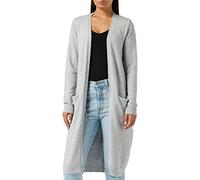 Vila Clothes Women's Viril L/s Long Knit Cardigan-noos Cardigan, Grey (Light Melange), 36 (Manufacturer Size: Small)