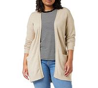 VILA CLOTHES Women's Viril L/s Open Knit Cardigan-noos Cardigan, Beige (Natural Melange Natural Melange), 12 (Manufacturer size: Medium)