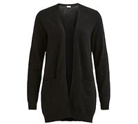 Vila Clothes Women's Viril L/s Open Knit Cardigan-noos Cardigan, Black, 40 (Manufacturer Size: Large)