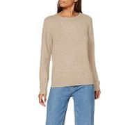 Vila Women's Viril O-Neck L/S Knit Top-Noos Sweater, Natural Melange, XL