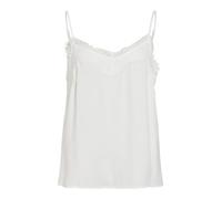 Vila Female Lace Trim Tank Top, Cloud Dancer, 8