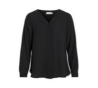 Vila Female Shirt High Low Split Collar, Black, S