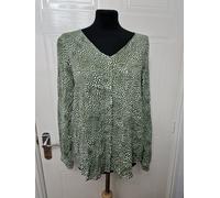 VILA LADIES GREEN/ WHITE SHIRT TOP BLOUSE LONG SLEEVE EU36 UK SIZE 10 NEW