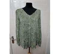 VILA LADIES GREEN/ WHITE SHIRT TOP BLOUSE LONG SLEEVE EU36 UK SIZE 10 NEW