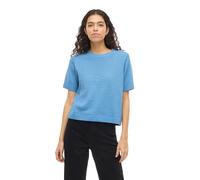 Vila Lollo O-neck Detail Knit Short Sleeve Sweater Blue S Woman