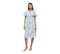 Vila Lovie Wrap Short Sleeve Midi Dress Blue 38 Woman
