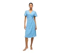 Vila Lovie Wrap Short Sleeve Midi Dress Blue 40 Woman