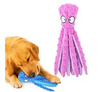 Vila Octopus Dog Plush, No-Stuffing Body with Crinkle Tentacles and Squeaker Head, Soft Polyester for Light to Moderate Chewers, Washable and Durable Pet Companion, Blue & Purple, 2 Pcs. Per Pack