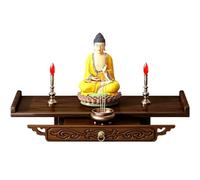 VILA SMO Wall Mounted Buddha Niche Altar Table, Wooden Home Altar Table, With Telescopic Pull-out, Accommodates A Large Quantity Of Buddhist Ritual Items And Offerings, Suitable Home Office Use M