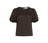 Vila Variety 2/4 Satin Puff Top - Noos, Coffee Bean, 14