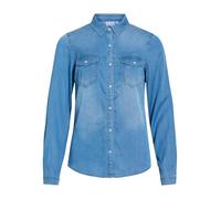Vila VIBISTA 14033008 Women's Denim Shirt/SU-NOOS, Medium Blue Denim 2., Large