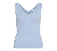 Vila Viesra V-Neck S/L Rib Knit Top, Kentucky Blue, M