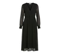 Vila Women's Vifalia V-Neck L/S Midi Dress-Noos, Black, 6