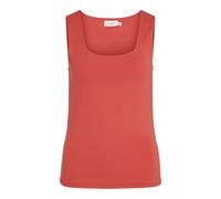 Vila Vikenza U-Neck S/L Tank Top - Noos, Red (Poppy red), M