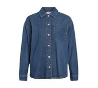 Vila Women's Vikiki L/S Shirt MBD, Medium Blue (Medium Blue Denim), 14