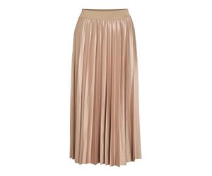 Vila Vinitban Pleated Midi Skirt, Sandshell, XL